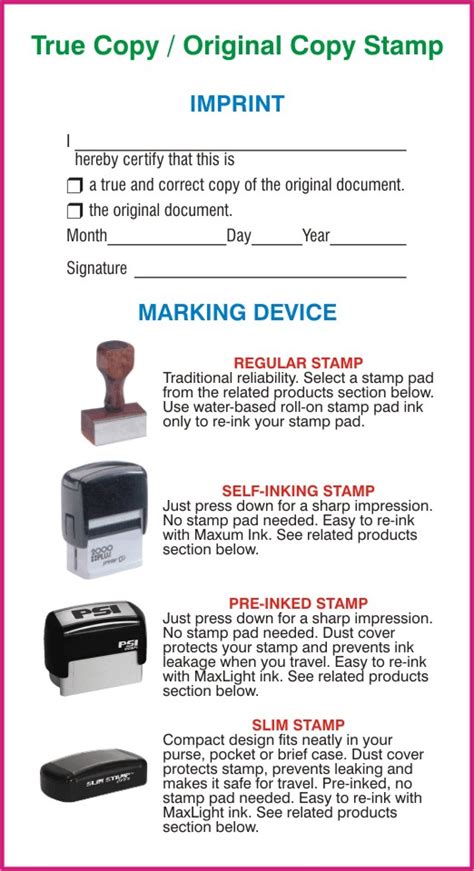 Combination Certified True Copy Certified Orignial Stamp