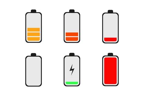 Low Phone Battery Icons Set Illustration 2209425 Vector Art At Vecteezy