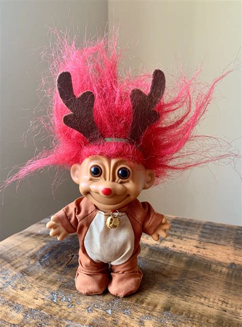 Vintage 1980s 1990s Russ Red Hair Rudolph Troll Doll Etsy