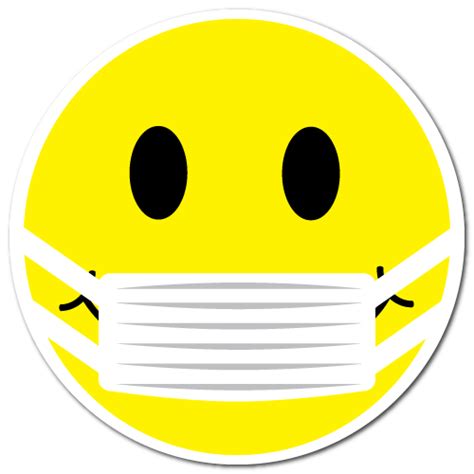 1 Yellow Masked Smiley Face Circle Stickers