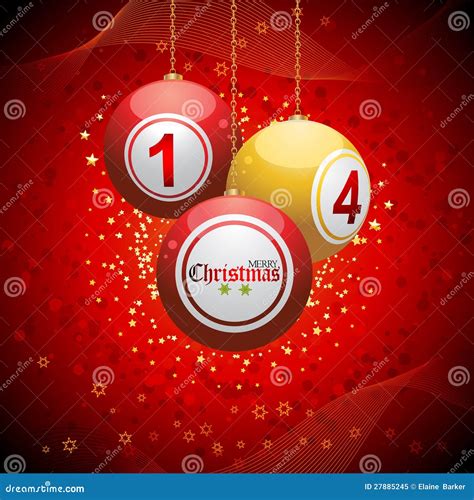Bingo Ball Christmas Background Red Stock Vector Illustration Of