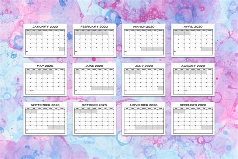 Free Printable Blank Calendar For 2020 Crazy Laura