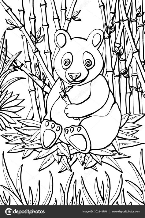 Wild Animals Coloring Page For Kids Panda Bear Printable