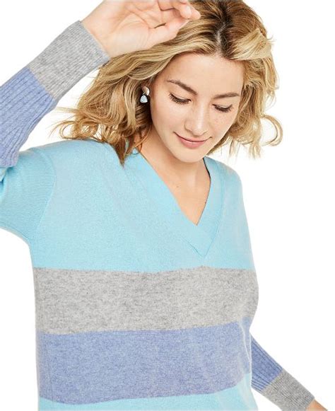 Charter Club Cashmere Colorblocked Oversized Sweater Created For Macy