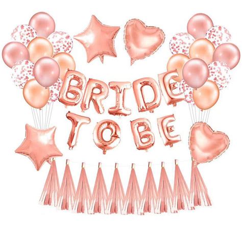 Rose Gold Bride To Be Letter Foil Balloon Heart Globos Hen Party
