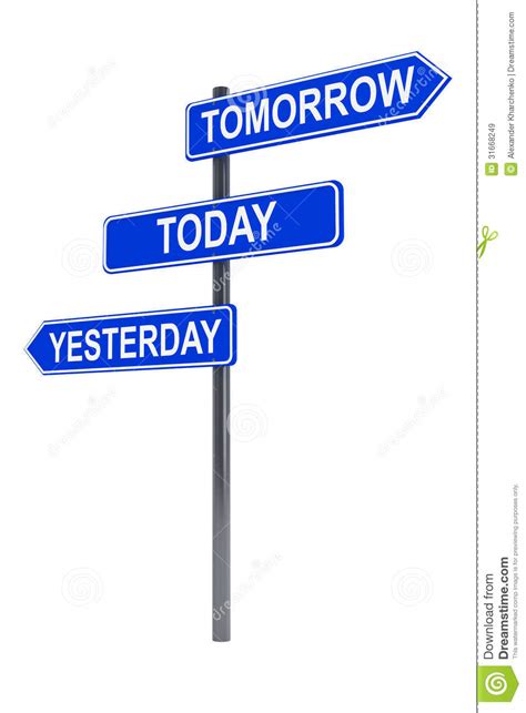 Tomorrow Today And Yesterday Road Sign Stock Illustration