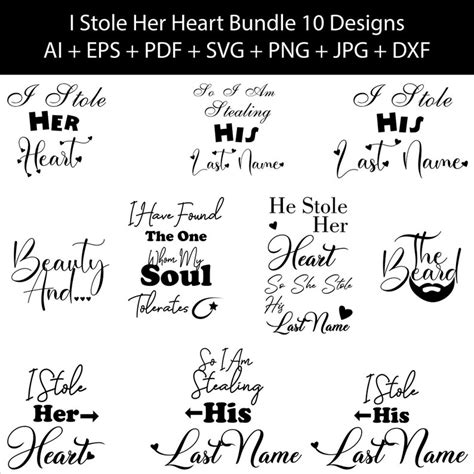 i stole her heart svg bundle couple matching shirt love t shirt for couple he stole her shirt