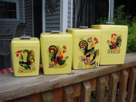 Vintage 1960s Era Sunny Yellow Plastic Canister Set With Etsy