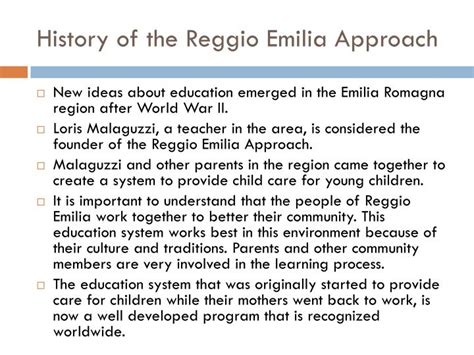Ppt The Reggio Emilia Approach Powerpoint Presentation Id2219210