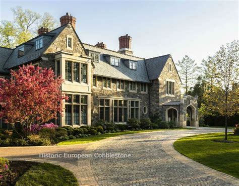 Mansions Entrance Begins With Historic European Cobblestone Driveway