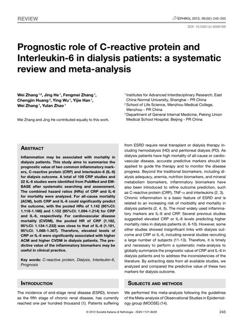 Pdf Prognostic Role Of C Reactive Protein And Interleukin In