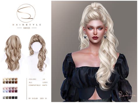 The Sims Resource High Ponytail Curly Hair 040123leoline