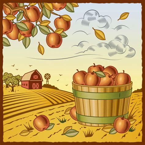 The Harvest Season Cartoon Vector 03 Free Download
