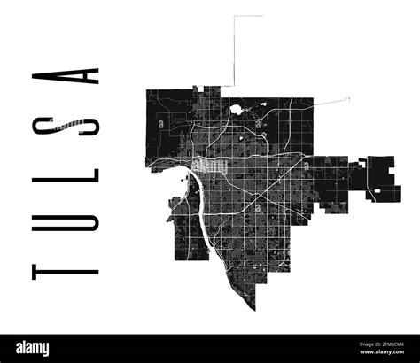 Tulsa Map Detailed Vector Map Of Tulsa City Administrative Area