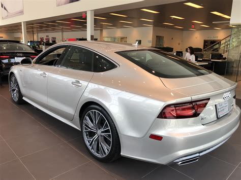 Side Angled View Of The 2018 Audi A7 In Flourett Silver Metallic