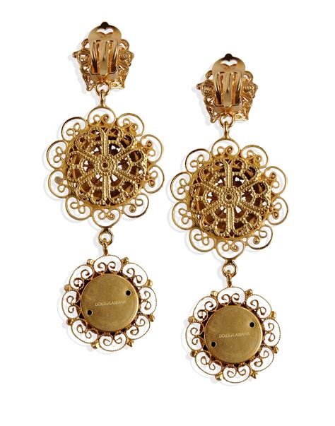 dolce and gabbana earrings in gold