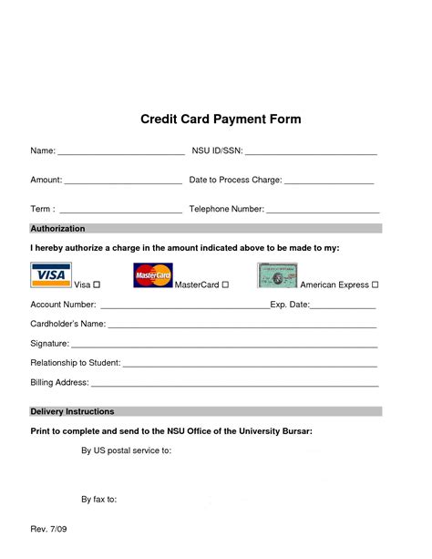 Fees paid by credit card are Credit Card Processing form (With images) | Free credit ...