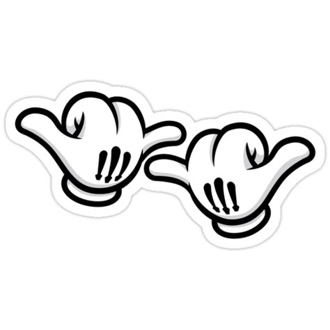 Mickey Hands Thumbs Up Stickers By Thatshands Redbubble