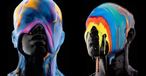 Striking Portraits Of People Covered In Thick Layers Of Multi Colored