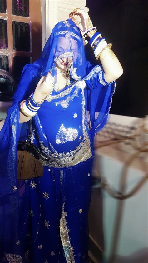 Bridal Blue Rajputi Poshak Rajasthani Dress Beautiful Leggings India Beauty Women