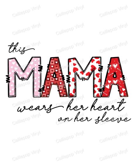 This Mama Wears Hearts Transfer Print