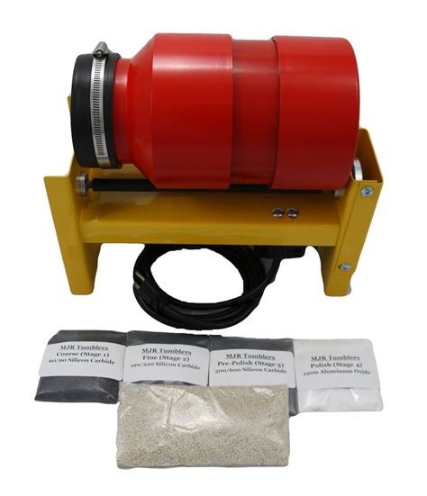 MJR Tumblers' 15lb Capacity Rock Tumbler & Grit Kit with