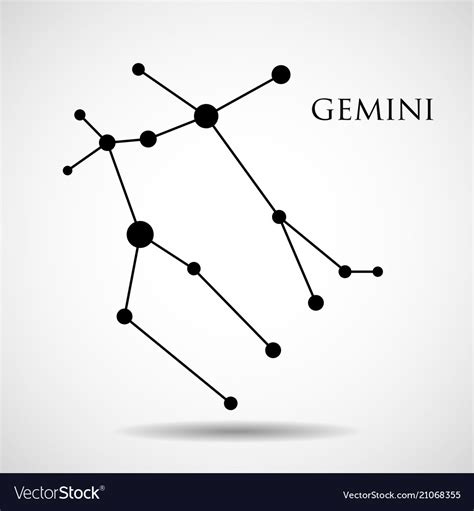 Constellation Gemini Zodiac Sign Royalty Free Vector Image