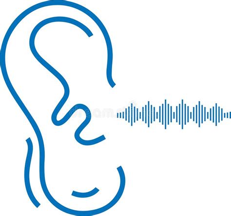 Attentively Ear Listen Icon Attention Listen Ear Blue Vector Icon
