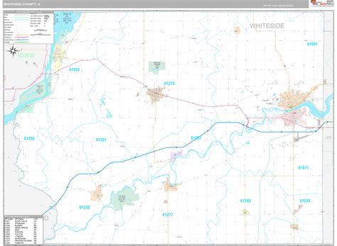 Whiteside County, IL Wall Map Premium Style by MarketMAPS - MapSales.com