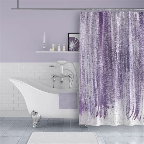 Lavender Purple Watercolor Stripes Shower Curtain Metro Shower Curtains