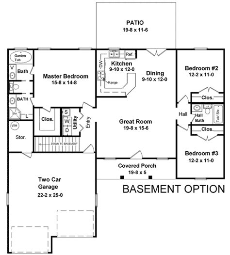 Floor plans & designs with walkout basements. House Plan 59002 at FamilyHomePlans.com