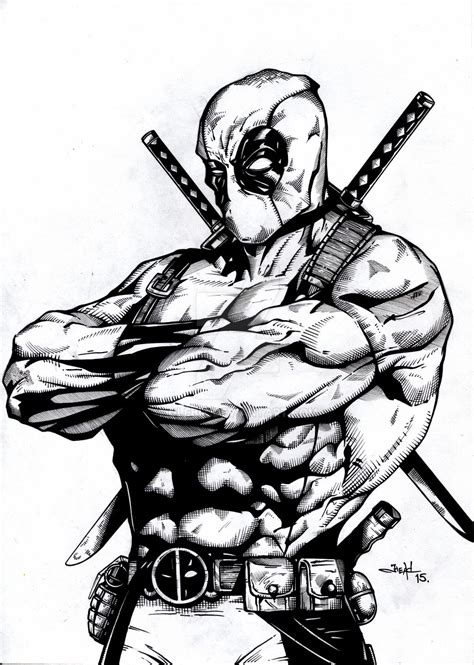 This is a video showing my drawing process for deadpool. Deadpool Ink by GleBik on DeviantArt