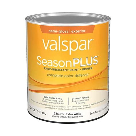 Valspar Seasonplus Semi Gloss Extra White Tintable Exterior Paint