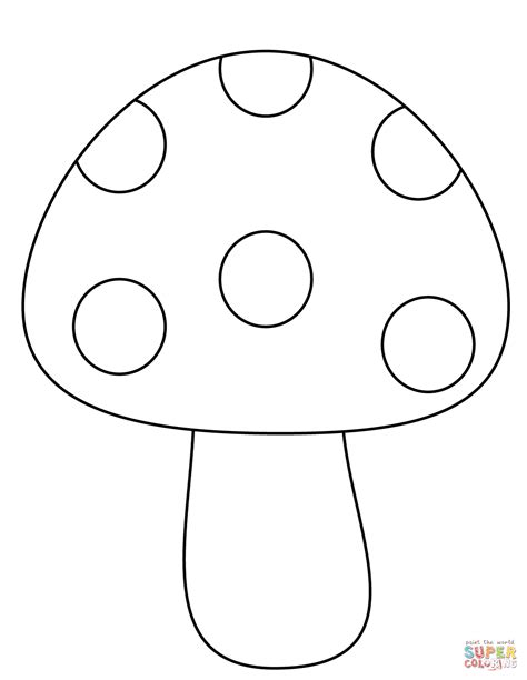 Simple Mushroom Coloring Page Free Printable Coloring Pages