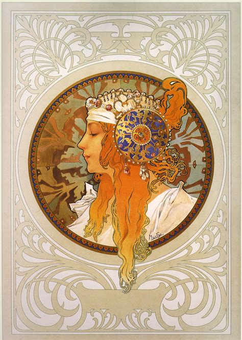 Alphonse Mucha Byzantine Heads Blonde Mucha Art Art Nouveau