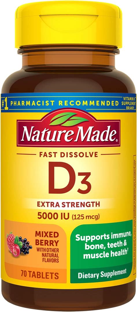 Nature Made Vitamin D3 2000 Iu 50 Mcg Dietary Supplement