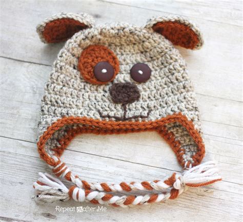 Crochet Puppy Hat Pattern Repeat Crafter Me