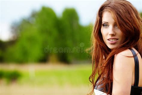 Young Beautiful Woman On The Nature Stock Image Image Of Green