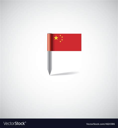 China Flag Pin Royalty Free Vector Image Vectorstock