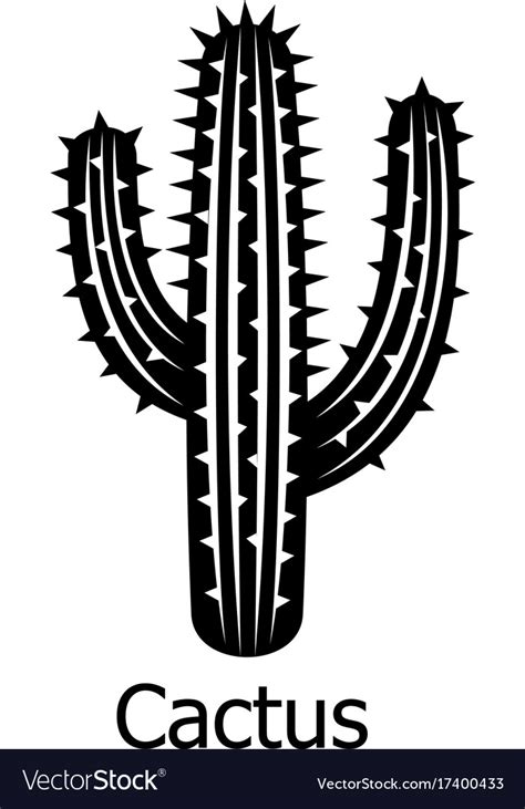 Cactus Icon Simple Black Style Royalty Free Vector Image