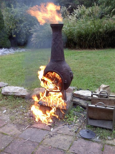 After a little bit of research, we found some beautiful ideas for firepits using brick, we were thinking of maybe trying out the fire pit with the grill. Lifetime Warranty - but not paint... | Chimnea outdoor ...