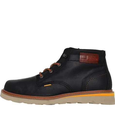 Caterpillar Mens Jackson Mid Black Lace Up Leather Boots From Only £59