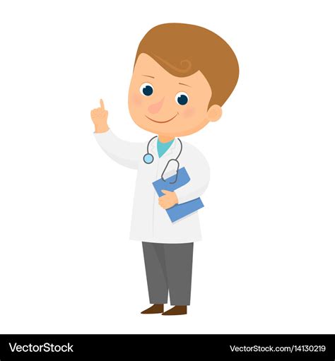 Smiling Cartoon Doctor Royalty Free Vector Image