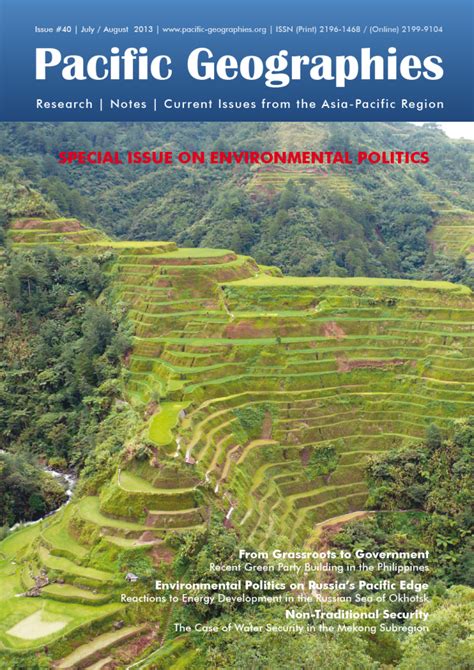 Pacific Geographies 40 Special Issue On Environmental Politics