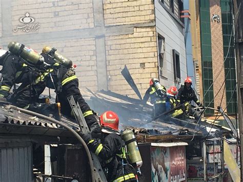آتش‌سوزی پنج مغازه در رشت پای شهردار را هم به میدان کشاند فیلم و عکس