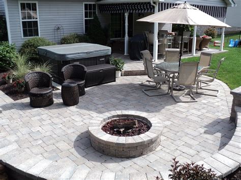 Just as important as your patio covers are to giving you a sheltered space to enjoy, the patio roof is just one aspect to the design of. desiner back yard hot tub and fire pit | Morris Landscape ...