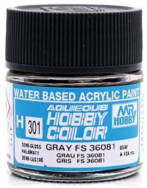 Mr Hobby H301 Aqueous Semi Gloss Grey Fs36081 Acrylic Paint From Rcma