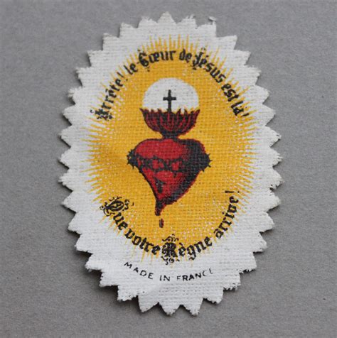 Antique French Sacred Heart Of Jesus Badge Antique Catholic Etsy