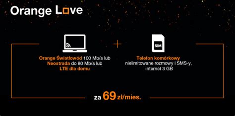 Orange Love światłowód Telewizja 4k Telefon Komórkowy I Domowy W