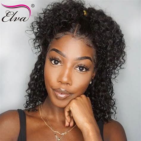 Buy Elva 360 Lace Frontal Wig Curly Lace Front Human Hair Wigs Brazilian Remy